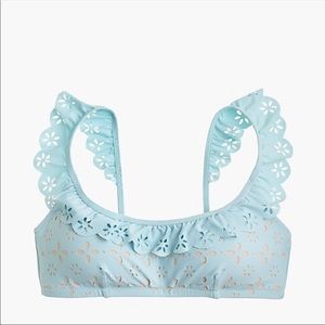 NWT J. Crew Sky Blue Laser Cut Eyelet Bikini Set